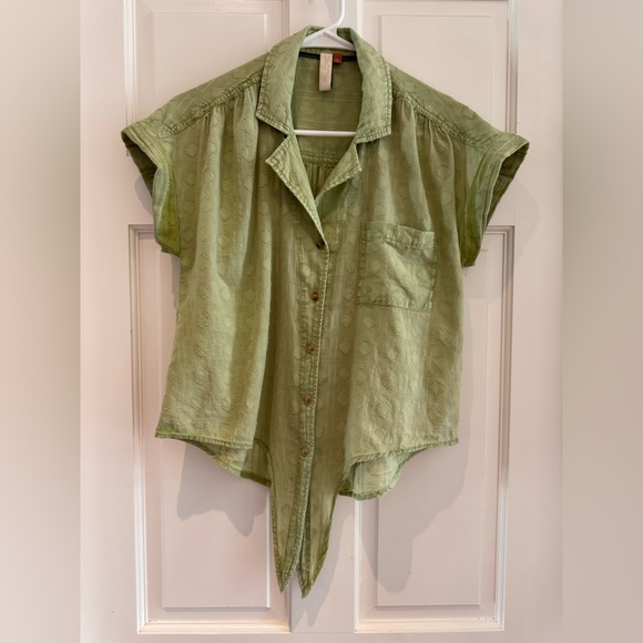 Anthropologie – Pilcro “The Cammie” Surf Blouse – Green – Size Small - Picture 4 of 16